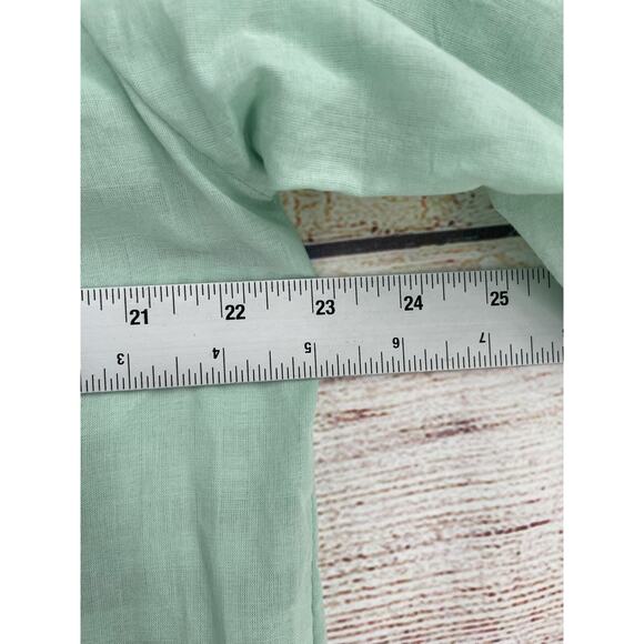 Everlane Short Sleeve Semi Sheer Button Down Maxi Dress Women's Small Green - Picture 9 of 10